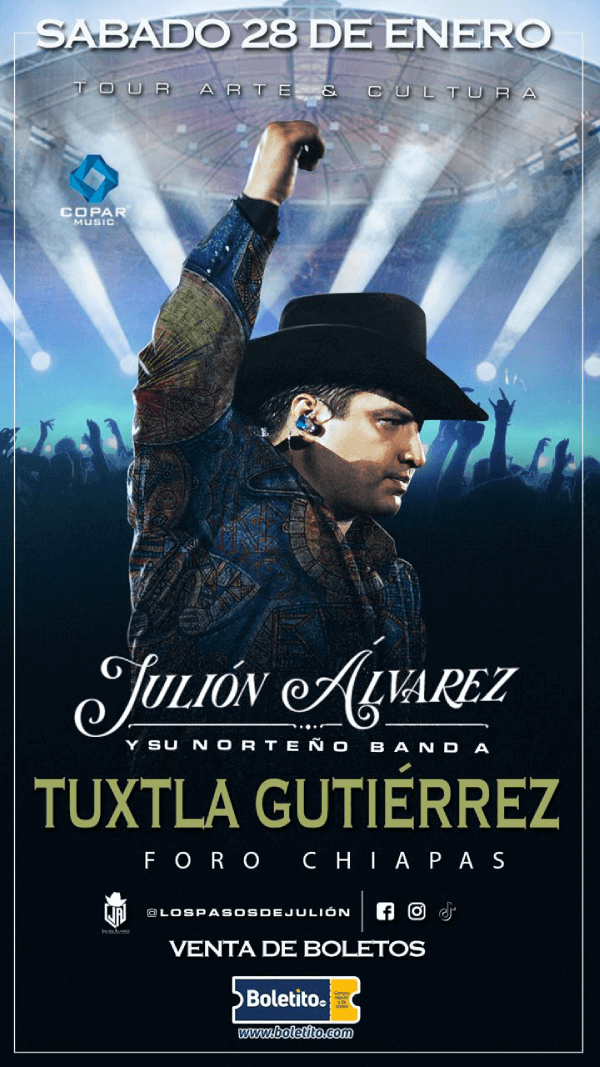 JULION ALVAREZ TUXTLA 28 ENE - Boletito.com