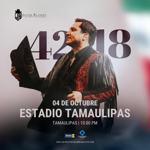 JULIÓN ÁLVAREZ TAMPICO 2025 - Boletito.com